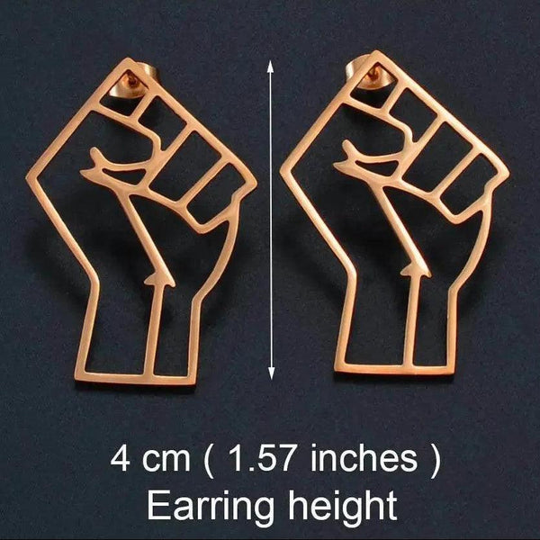 Black Lives Matter Earrings Collection - African Fist Stud Earrings