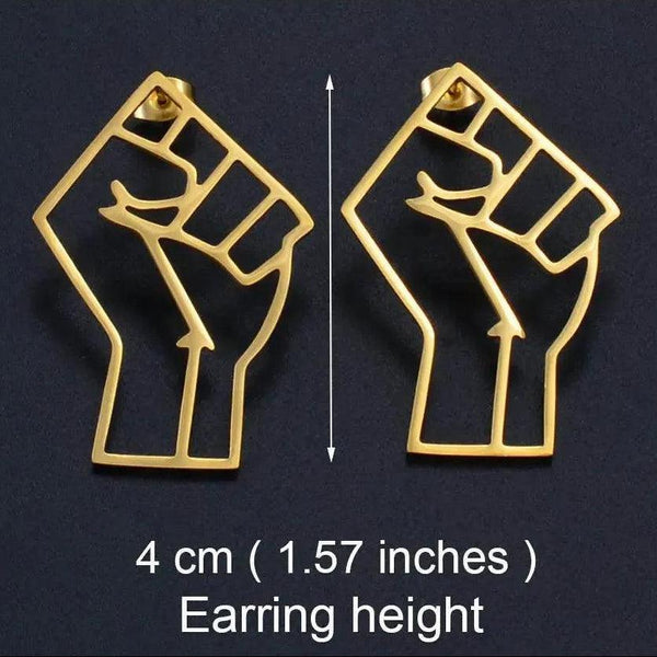 Black Lives Matter Earrings Collection - African Fist Stud Earrings