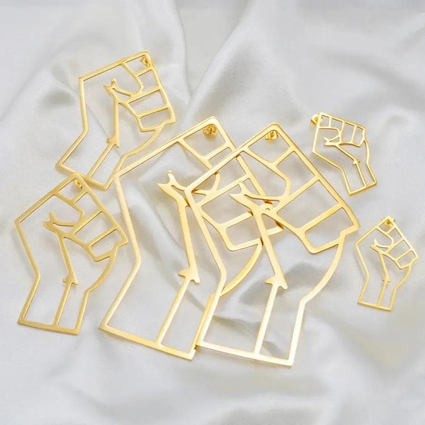 Black Lives Matter Earrings Collection - African Fist Stud Earrings