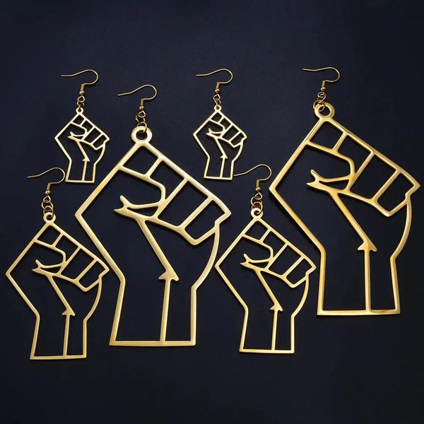 Black Lives Matter Earrings Collection - African Fist Stud Earrings