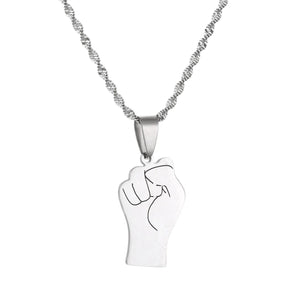 Black Lives Matter Fist Pendant Necklace