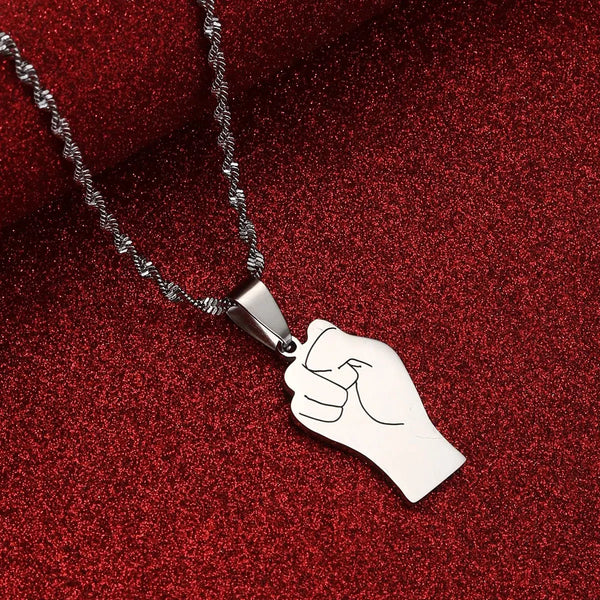 Black Lives Matter Fist Pendant Necklace