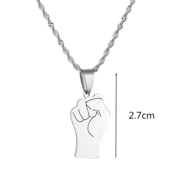 Black Lives Matter Fist Pendant Necklace