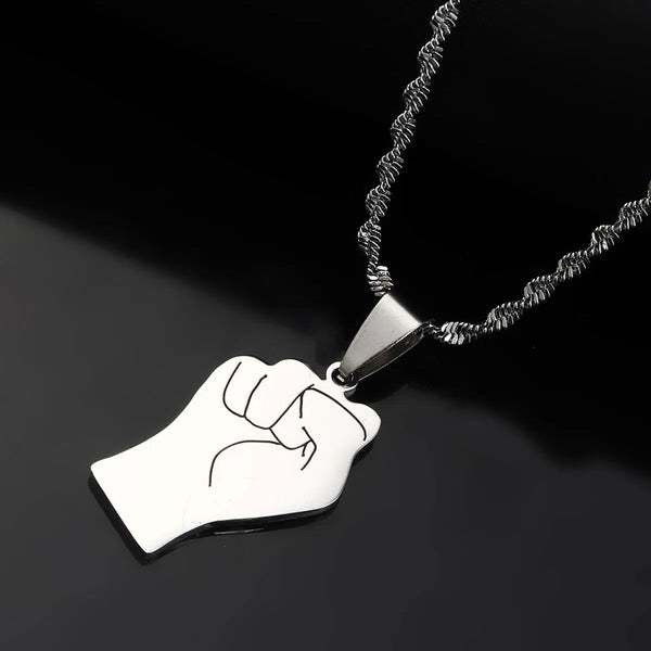 Black Lives Matter Fist Pendant Necklace