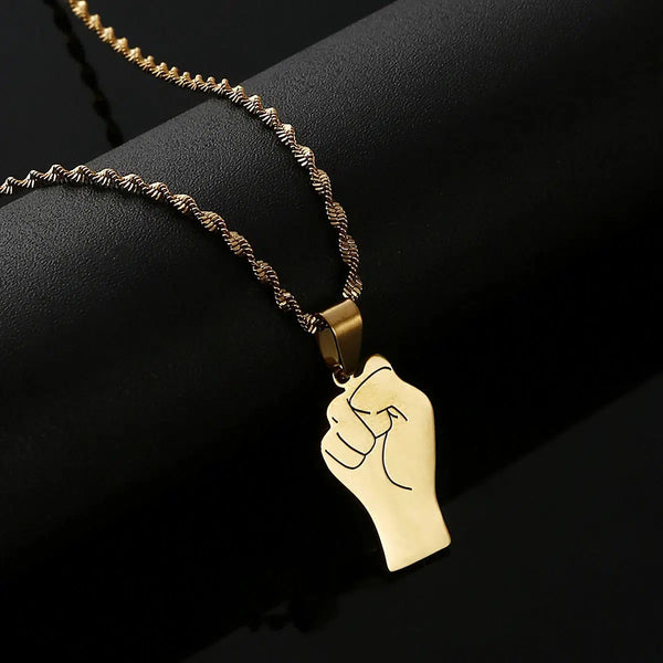 Black Lives Matter Fist Pendant Necklace