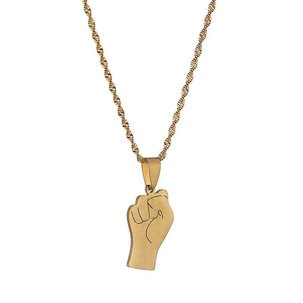 Black Lives Matter Fist Pendant Necklace