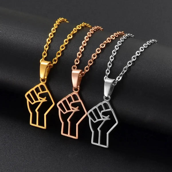 Black Lives Matter Necklace - African Fist Pendant