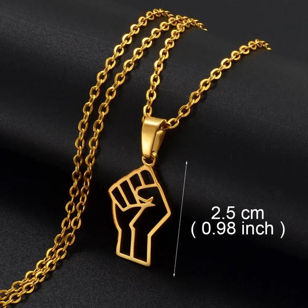 Black Lives Matter Necklace - African Fist Pendant