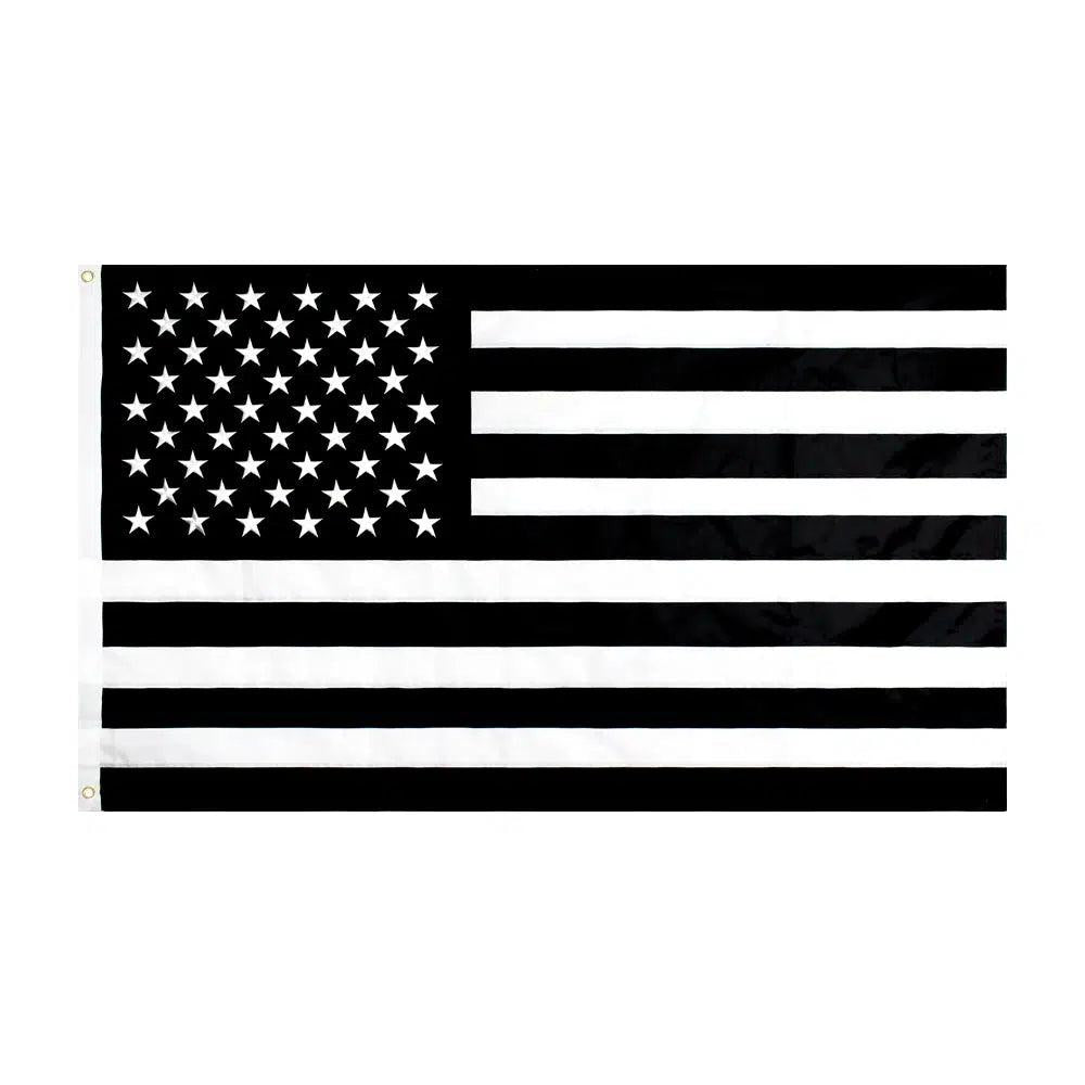 アメリカ国旗　フラッグ Black and White American Flag - 90x150cm(3x5ft) - 60x90cm(2x3ft