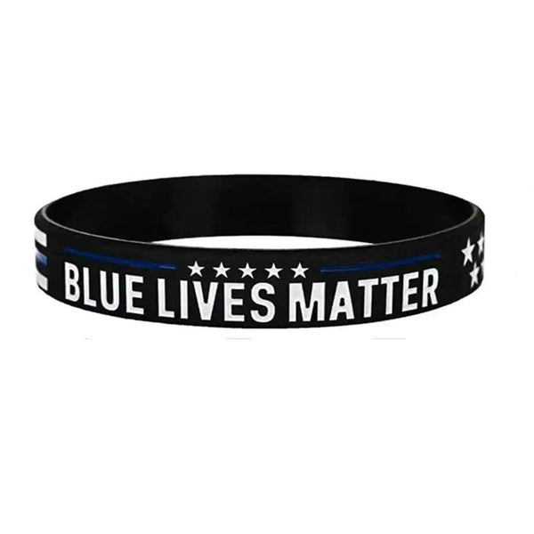 Blue Lives Matter Flag Bracelet - Silicone Wristband