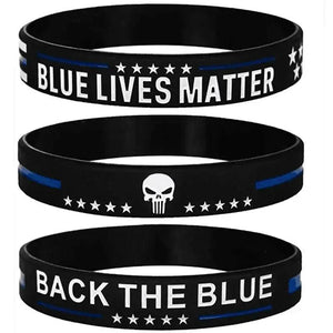 Blue Lives Matter Flag Bracelet - Silicone Wristband