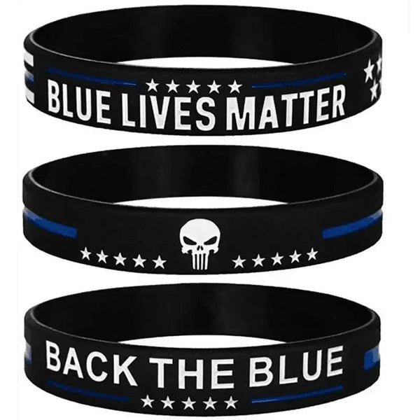 Blue Lives Matter Flag Bracelet - Silicone Wristband