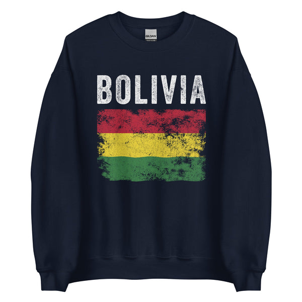 Bolivia Flag Distressed - Bolivian Flag Sweatshirt