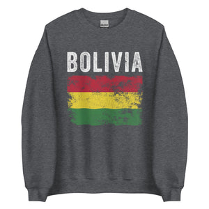 Bolivia Flag Distressed - Bolivian Flag Sweatshirt