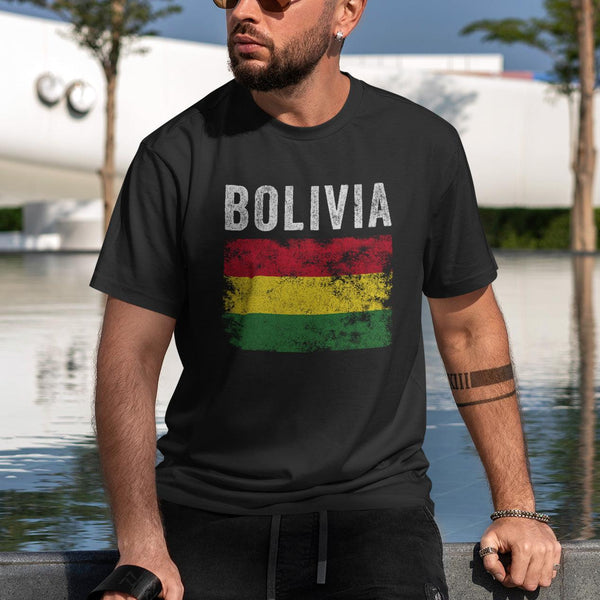 Bolivia Flag Distressed - Bolivian Flag T-Shirt