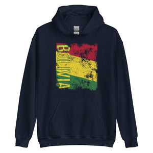 Bolivia Flag Distressed Hoodie