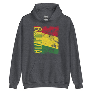 Bolivia Flag Distressed Hoodie