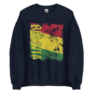 Bolivia Flag Distressed Sweatshirt