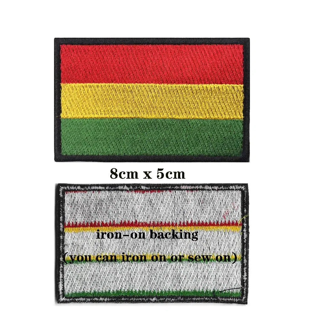 Bolivia Flag Patch - Iron On/Hook & Loop Patch