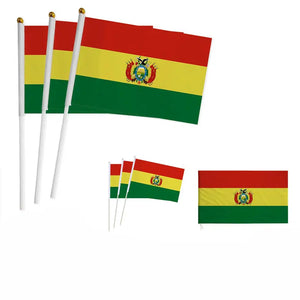 Bolivia Flag on Stick - Small Handheld Flag (50/100Pcs)