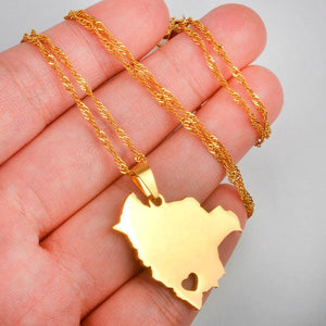 Bolivia Map Necklace