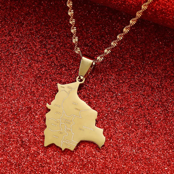 Bolivia Map Necklace