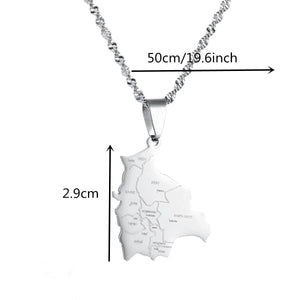 Bolivia Map Necklace