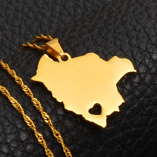 Bolivia Map Necklace