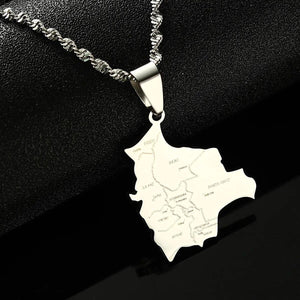 Bolivia Map Necklace