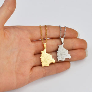 Bolivia Map Necklace