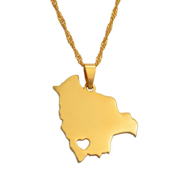 Bolivia Map Necklace