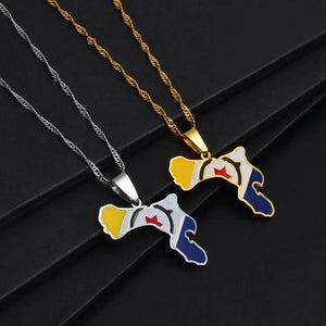 Bonaire Flag Map Necklace