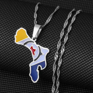 Bonaire Flag Map Necklace