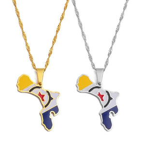 Bonaire Flag Map Necklace