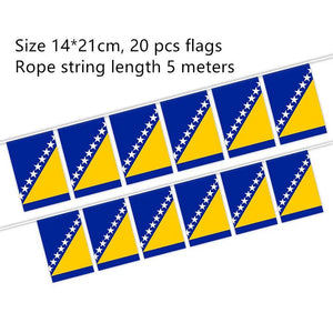 Bosnia Flag Bunting Banner - 20Pcs