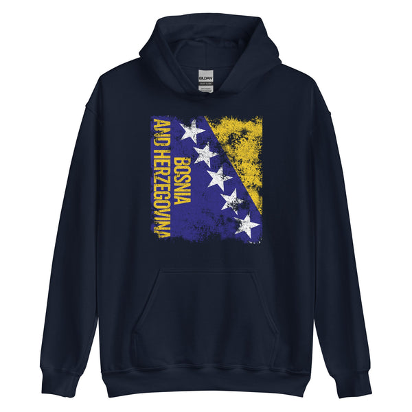 Bosnia and Herzegovina Flag Distressed Hoodie