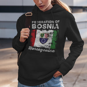 Bosnia and Herzegovina Flag Distressed Hoodie