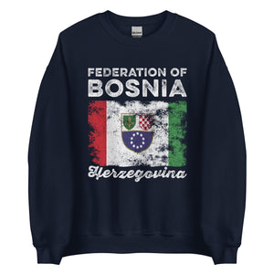 Bosnia and Herzegovina Flag Distressed Sweatshirt