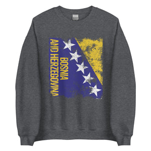 Bosnia and Herzegovina Flag Distressed Sweatshirt