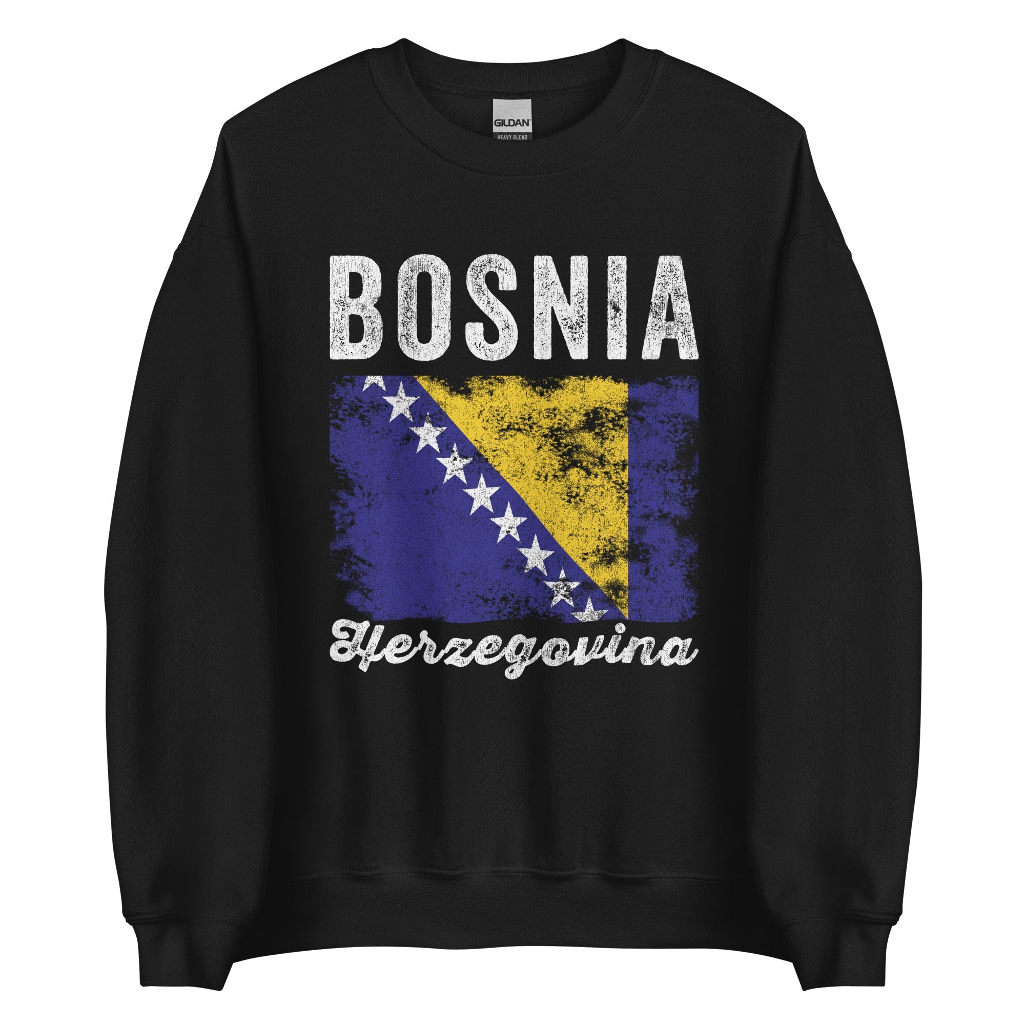 Bosnia and Herzegovina Flag Distressed Sweatshirt