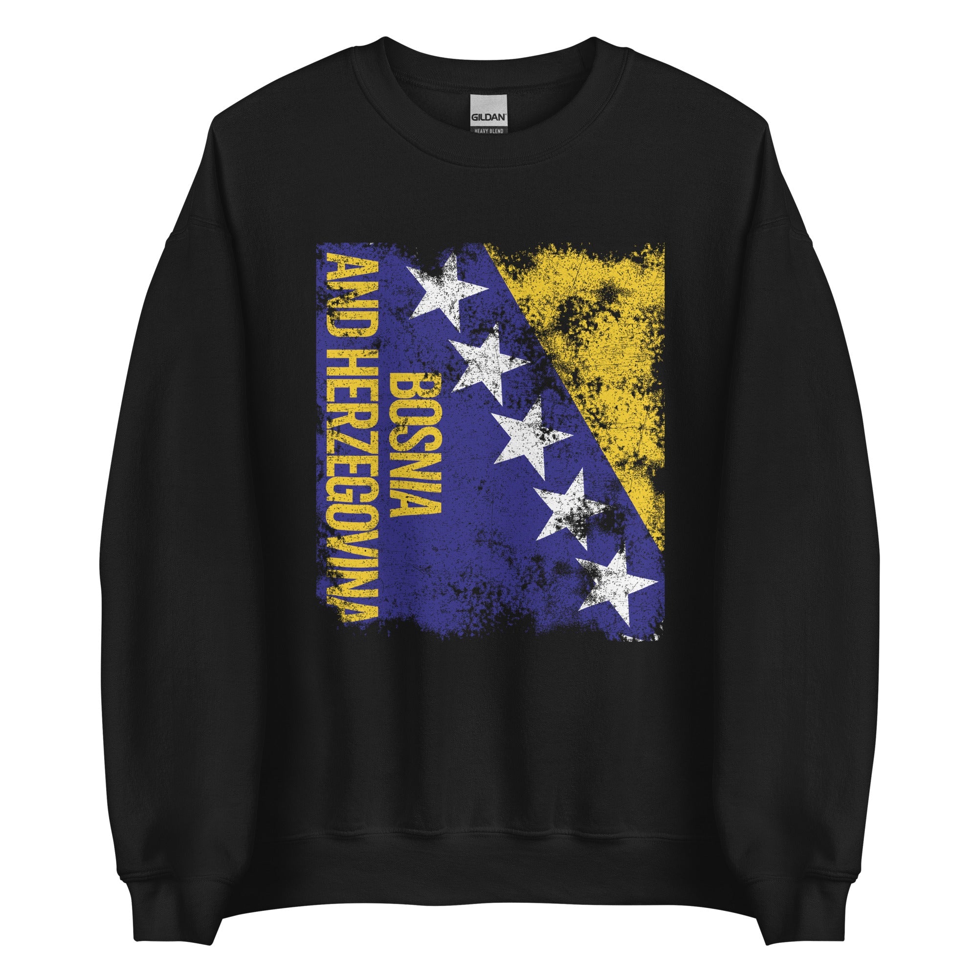 Bosnia and Herzegovina Flag Distressed Sweatshirt