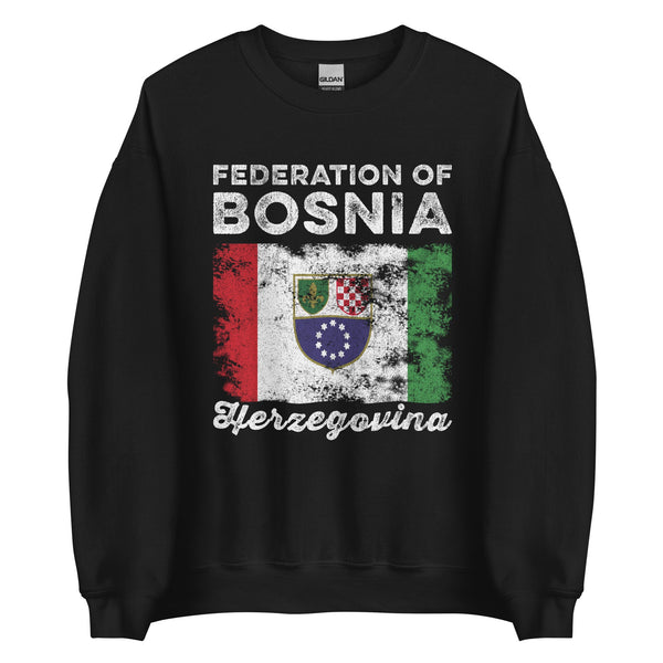 Bosnia and Herzegovina Flag Distressed Sweatshirt