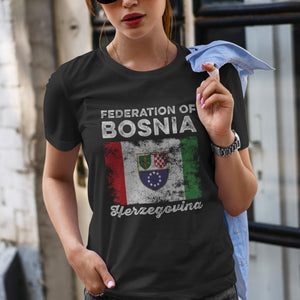 Bosnia and Herzegovina Flag Distressed T-Shirt