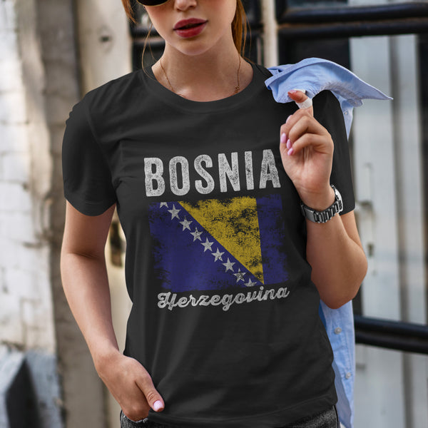Bosnia and Herzegovina Flag Distressed T-Shirt