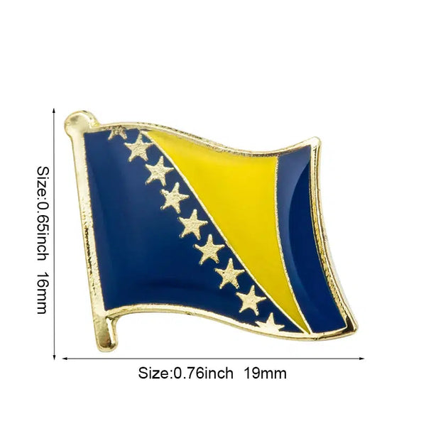 Bosnia and Herzegovina Flag Lapel Pin - Enamel Pin Flag