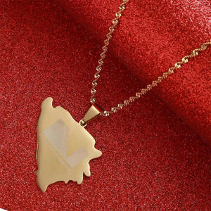 Bosnia and Herzegovina Flag Map Necklace