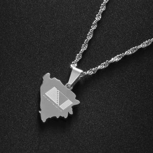 Bosnia and Herzegovina Flag Map Necklace