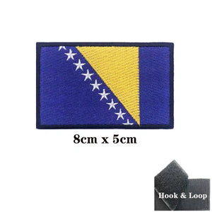 Bosnia and Herzegovina Flag Patch - Iron On/Hook & Loop Patch