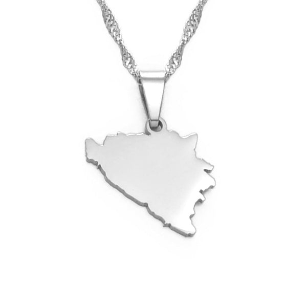 Bosnia and Herzegovina Map Necklace