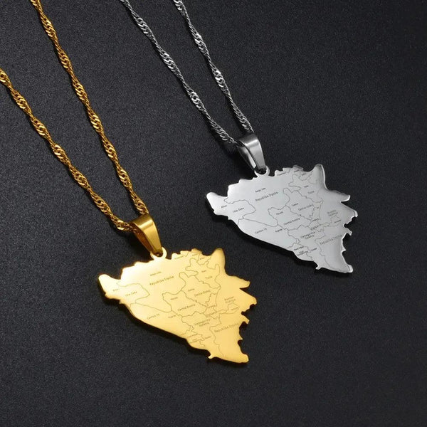 Bosnia and Herzegovina Map Necklace